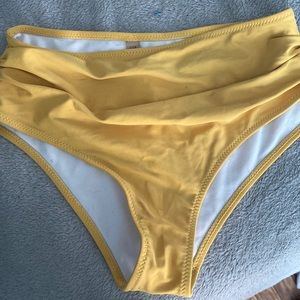 High waisted yellow swimsuit bottoms